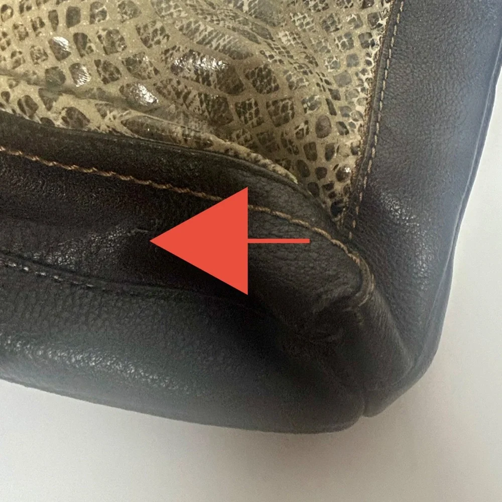 The Sak Iris Leather Snake Print Crossbody Boho Western Shoulder Bag - Picture 13 of 13